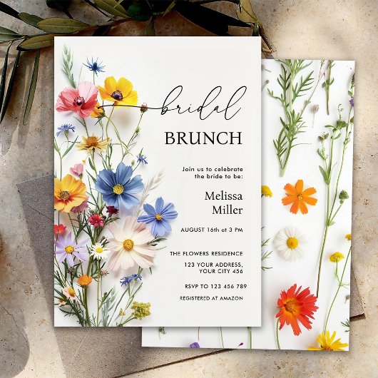 Wildflower bruids brunch kaart
