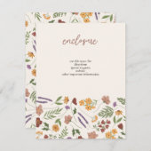Wildflower Bruids Douche Uitnodiging Insert (Voorkant / Achterkant)