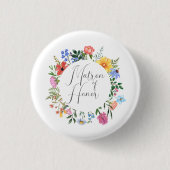 Wildflower bruidsmeis Sidd script huwelijks- Ronde Button 3,2 Cm (Voorkant)