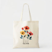 Wildflower Bruidsmeisje Naam Canvas tas (Voorkant)