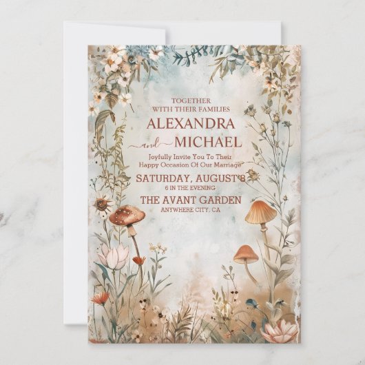 Wildflower bruiloft Boho Land Kaart (Voorkant)