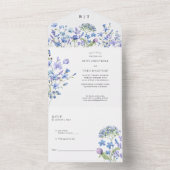 Wildflower bruiloft delicate maagdenpalm wilde blo all in one uitnodiging (Binnen)