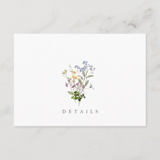 Wildflower bruiloft Details Behuizing Kaart QR Cod (Achterkant)