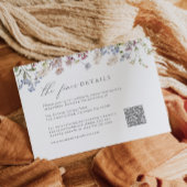 Wildflower bruiloft Details Behuizing Kaart QR Cod