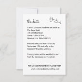 Wildflower bruiloft Details Kaart met QR Code (Voorkant)