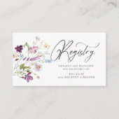 Wildflower Bruiloft Douche Gift Registry Informatiekaartje (Voorkant)