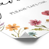Wildflower Bruiloft Favoren Bord Poster (Hoek)