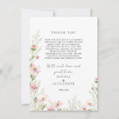 Wildflower bruiloft flat dank u kaart (Voorkant)