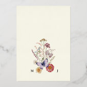 Wildflower bruiloft Folie Uitnodiging (Achterkant)