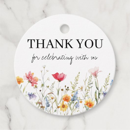 Wildflower bruiloft gunst Labels (Voorkant)