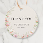 Wildflower bruiloft gunst Labels. Bedankjes Labels (Voorkant)