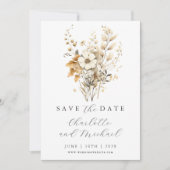 Wildflower Bruiloft | Ivory Platte Save The Date K (Voorkant)