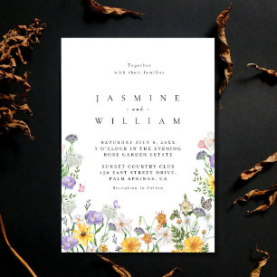 Wildflower Bruiloft Kaart