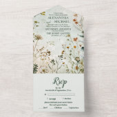 Wildflower Bruiloft Land Bloemen Bruiloft All In One Uitnodiging (Binnen)