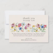 Wildflower bruiloft land bloemenfoto bedankkaart (Voorkant)