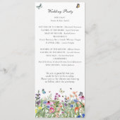 Wildflower bruiloft plat programma (Achterkant)