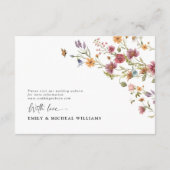 Wildflower bruiloft Recepties Behuizing Kaart (Achterkant)