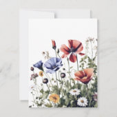 Wildflower bruiloft repetitie diner kaart (Achterkant)