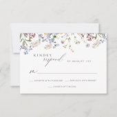 Wildflower bruiloft RSVP Kaart Bloemen Reactie Kaa (Voorkant)