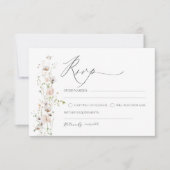 Wildflower bruiloft RSVP Kaart Sjabloon (Voorkant)