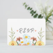 Wildflower bruiloft RSVP Respons Kaarten (Staand voorkant)