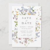 Wildflower Bruiloft Save the Date Floral Boho (Voorkant)