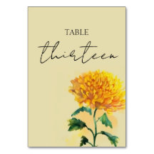 Wildflower bruiloft tafel nummer Kaart