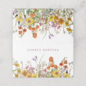 Wildflower bruiloft tafel plaats kaarten (Buitenkant ongevouwen)