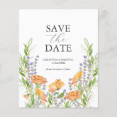 Wildflower bruiloft thema Bewaar de datum Flyer (Voorkant)