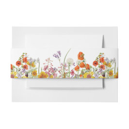 Wildflower bruiloft uitnodiging buik band uitnodigingen wikkel