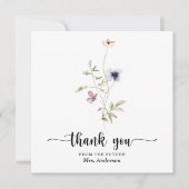 Wildflower Bruiloft Uitnodiging Dankkaart (Voorkant)
