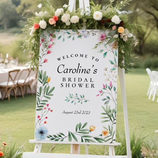 Wildflower Bruiloft Welkom Bord Poster