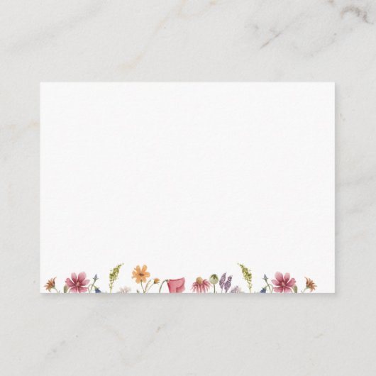 Wildflower bruiloft welkom geschenk tas plaats kaa informatiekaartje (Achterkant)
