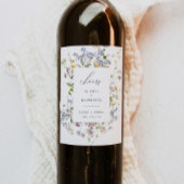 Wildflower bruiloft wijn fles label Floral Boho Etiket