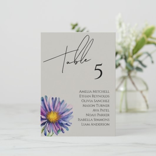 Wildflower bruiloft zitgrafiek Kaart (Staand voorkant)