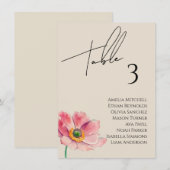 Wildflower bruiloft zitgrafiek Kaart (Voorkant / Achterkant)