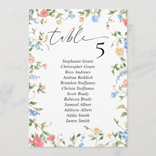 Wildflower bruiloft Zitkaart Teken Kaarten (Voorkant)