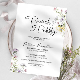 Wildflower Brunch En Bruisende Bruidsborrel Kaart