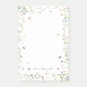 Wildflower Bumble Bee Monogram Gepersonaliseerd Post-it® Notes (Voorkant)