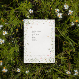 Wildflower Bumble Bee Monogram Gepersonaliseerd Post-it® Notes