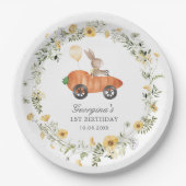 Wildflower Bunny Konijn Wortel Auto Verjaardagsfee Papieren Bordje (Voorkant)