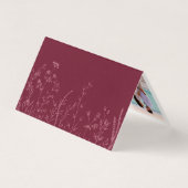 Wildflower Burgundy Wedding Folded Photo thank you (Back)