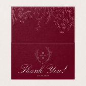 Wildflower Burgundy Wedding Folded Photo thank you (Outside Unfolded)