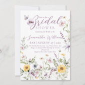 Wildflower Butterflay Paarse Bloemen Vrijgezellenf Kaart (Voorkant)