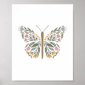  Wildflower Butterfly Art Print Poster (Voorkant)
