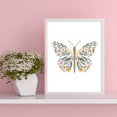  Wildflower Butterfly Art Print Poster