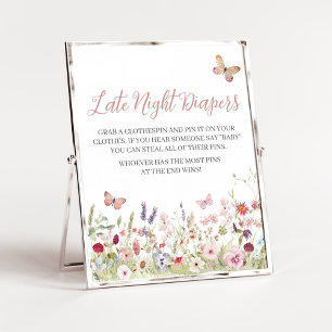 Wildflower Butterfly Baby Late Night Luiers Poster