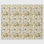 Wildflower & Butterfly Decoupage: kunst Cadeaupapier (Vlak)