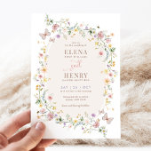 Wildflower Butterfly Fairytale Garden Wedding Kaart
