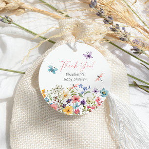 Wildflower Butterfly Garden Baby shower Bedankjes Labels